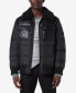 ფოტო #1 პროდუქტის Men's Beaumont Aviator Puffer with Faux Leather Trim