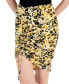 Women's Animal-Print Side-Ruched Pull-On Skirt