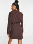 4th & Reckless Tall blazer dress in chocolate