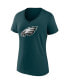 Фото #3 товара Women's Jalen Hurts Midnight Green Philadelphia Eagles Player Icon Name and Number V-Neck T-shirt