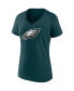 Фото #3 товара Футболка женская Fanatics Jalen Hurts Midnight Green Philadelphia Eagles Player Icon Name and Number V-Neck - блузки и кофточки