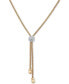 Фото #1 товара Macy's diamond Two-Tone Lariat Necklace (1/8 ct. t.w.) in 14k Gold-Plated Sterling Silver, 20" + 3" extender