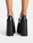 Фото #2 товара Daisy Street Exclusive platform heeled loafers in monochrome