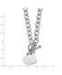 Фото #2 товара Chisel polished Heart Toggle on a 18 inch Open Link Chain Necklace