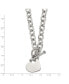 Polished Heart Toggle on a 18 inch Open Link Chain Necklace