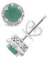 ფოტო #1 პროდუქტის Emerald (1 ct. t.w.) and Diamond Accent Stud Earrings in Sterling Silver