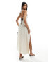 Фото #2 товара & Other Stories strappy maxi dress with low back in white with black