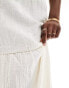 Pieces Festival tiered maxi skirt in white