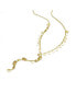 Фото #3 товара 14K Gold Plated "Y" Neck Drop Necklace