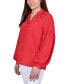 Фото #2 товара Petite Long Sleeve Mandarin Collar Blouse Top