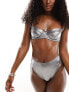 Фото #1 товара ASOS DESIGN Layering metallic bandeau bra in gunmetal silver