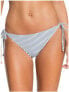 Фото #1 товара Roxy 280920 Women's Tie Side Bikini Bottoms, Mood Indigo Colif Stripes212, L