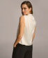 ფოტო #2 პროდუქტის Donna Karan Women's Draped High Neck Sleeveless Top