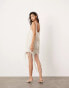 Фото #2 товара ASOS EDITION embellished fringe mini dress in cream