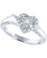 ფოტო #1 პროდუქტის Diamond Heart Promise Ring (1/10 ct. t.w.) in Sterling Silver