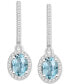 ფოტო #3 პროდუქტის Aquamarine (1-3/8 ct. t.w.) & Diamond (1/3 ct. t.w.) Leverback Drop Earrings in Sterling Silver