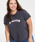 Фото #3 товара Trendy Plus Size Amour Graphic Crewneck T-Shirt, Created for Macy's