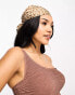 Фото #4 товара Ivory Rose Fuller Bust crinkle one shoulder swimsuit in brown