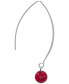 ფოტო #7 პროდუქტის Pave Crystal Ball on a Thread Wire Earrings Set in Sterling Silver. Available in Clear, Dark Blue or Red