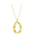 ფოტო #1 პროდუქტის Gold Plated Over Sterling Silver Twist Oval Pendant Necklace