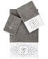 Фото #1 товара Textiles Turkish Cotton Monica Embellished Towel 3 Piece Set - White