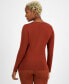 Фото #2 товара Women's Asymmetric-Neck Long-Sleeve Top, Created for Macy's