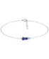 ფოტო #1 პროდუქტის Blue Cubic Zirconia Graduating Three Stone Chain Ankle Bracelet in Sterling Silver, Created for Macy's