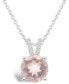 Фото #1 товара Macy's women's Rose Quartz (1-3/4 ct.t.w.) and Diamond Accent Pendant Necklace in Sterling Silver