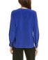 Max Mara Studio Dudy Silk Shirt Women's Blue 0