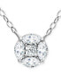 Фото #1 товара Giani Bernini cubic Zirconia Princess & Marquise Cluster Pendant Necklace, 16" + 2" extender, Created for Macy's