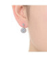 Фото #2 товара GV Sterling Silver White Gold Plated Clear Round Cubic Zirconia Halo Tier Earrings