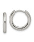 ფოტო #1 პროდუქტის Stainless Steel Polished Hinged Hoop Earrings