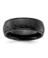 ფოტო #1 პროდუქტის Stainless Steel Black IP-plated Etched Edge 7.5mm Band Ring