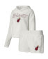 Women's Cream Miami Heat Fluffy Long Sleeve Hoodie T-shirt Shorts Sleep Set