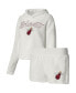 ფოტო #1 პროდუქტის Women's Cream Miami Heat Fluffy Long Sleeve Hoodie T-shirt Shorts Sleep Set