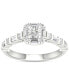 ფოტო #1 პროდუქტის Diamond Round & Baguette Engagement Ring (7/8 ct. t.w.) in 14k White Gold