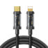 Kabel przewód w oplocie do iPhone USB-C - Lightning PD 20W 1.2m czarny