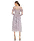 Women's Long Sleeve Tea Length Dress