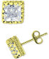 ფოტო #1 პროდუქტის Cubic Zirconia Princess Stud Earrings in Sterling Silver, Created for Macy's