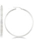 ფოტო #1 პროდუქტის Textured Hoop Earrings in Sterling Silver