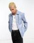 Фото #2 товара ASOS DESIGN regular fit faux croc leather jacket in blue