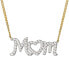 ფოტო #1 პროდუქტის Cubic Zirconia MOM Heart 18" Pendant Necklace in Sterling Silver & 18k Gold-Plate, Created for Macy's