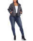 ფოტო #3 პროდუქტის Plus Size Faux Leather Jacket