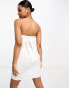 Фото #2 товара Pieces Bride To Be satin bandeau mini dress with bow back detail in white
