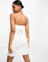 Фото #1 товара Pieces Bride To Be satin bandeau mini dress with bow back detail in white