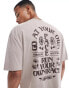 Фото #1 товара ASOS DESIGN oversized t-shirt in light brown with floral text back print