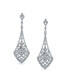 ფოტო #3 პროდუქტის Art Deco Style Fan Teardrop Crystal Chandelier Prom Statement Earrings For Women For Brass