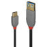 Фото #8 товара Lindy 0.15m USB 3.1 C to A Adapter Cable - Anthra Line - 0.15 m - USB C - USB A - USB 3.2 Gen 2 (3.1 Gen 2) - 10000 Mbit/s - Black
