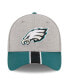 Фото #4 товара Men's Heather Gray, Midnight Green Philadelphia Eagles Striped 39THIRTY Flex Hat