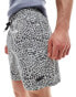 Pull&Bear mono printed swimshort in black